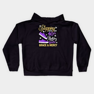 Stepping Into My 40th Birthday With God's Grace & Mercy Bday Kids Hoodie